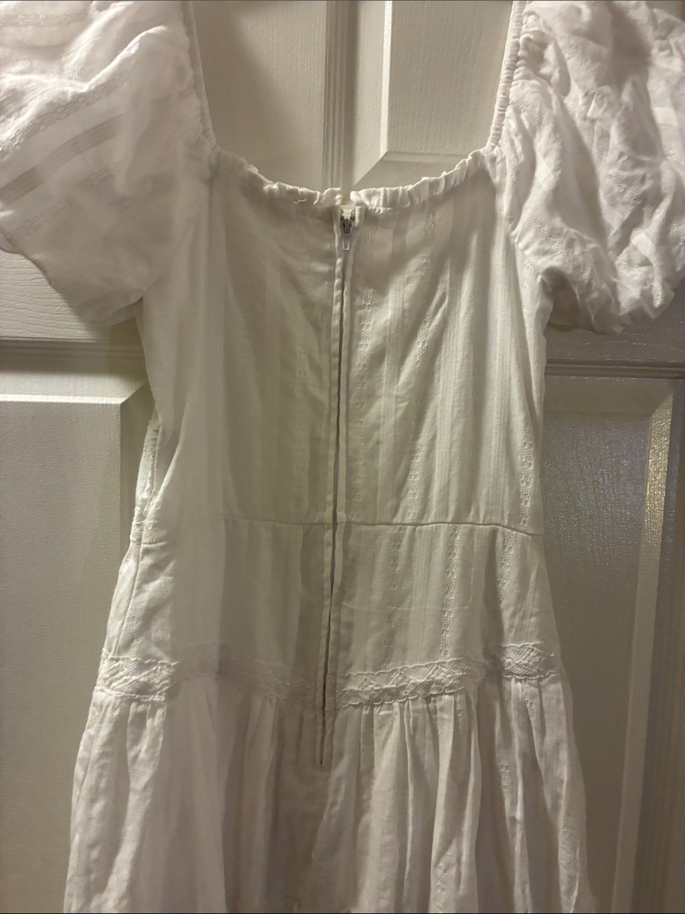 Altar’d State White Puff Sleeve Tiered Maxi cottagecore Dress - Picture 5 of 8